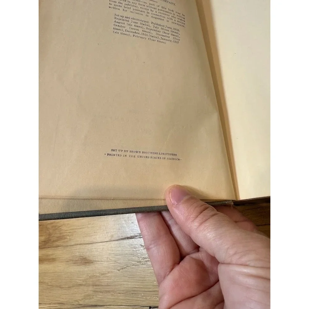1937 Gone With The Wind February Edition Printing - Great Vintage Condition